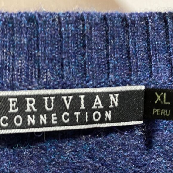 Peruvian Connection Quiet Luxury Minimalist Preppy Crop Peru Alpaca Sweater XL - Picture 3 of 5